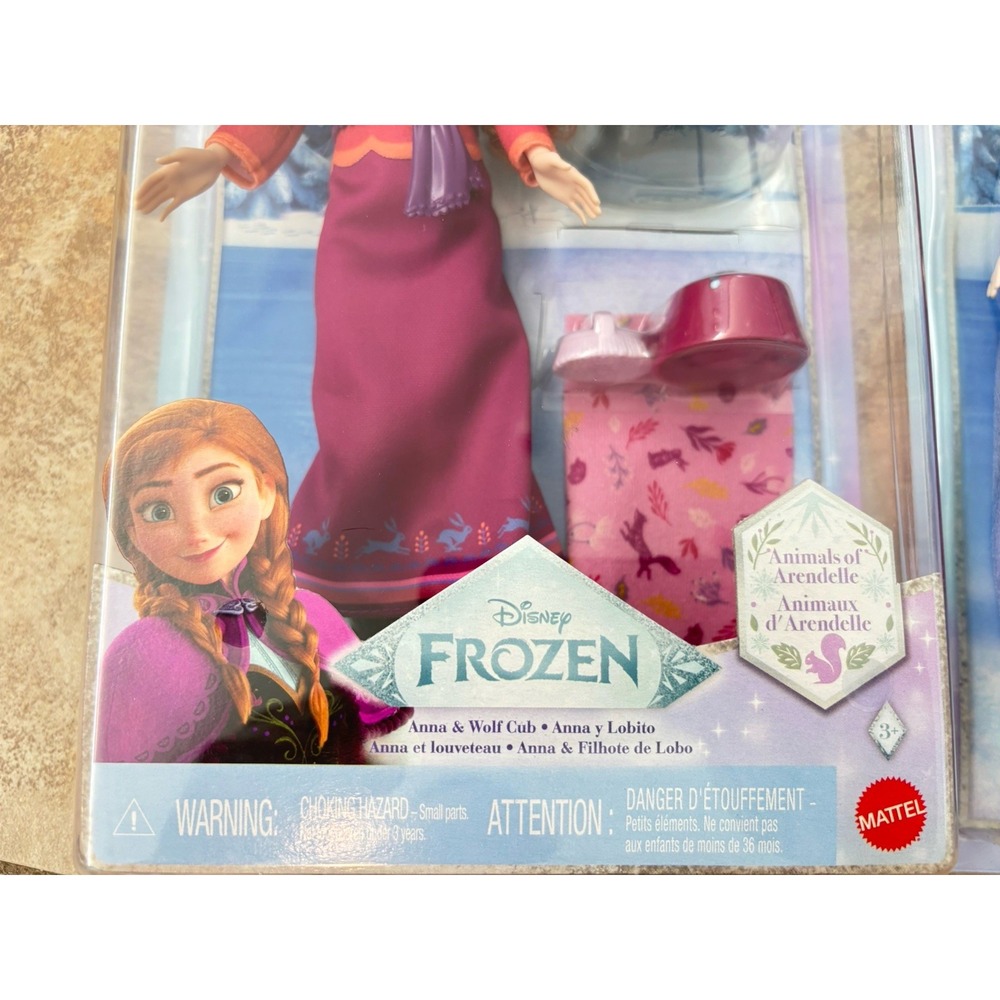Disney Frozen Anna Elsa Animals of Arendelle Mattel Doll Set Wolf Bear NIB 2020 - Picture 4 of 8